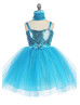 Tutu Sequin Knee Length Flower Girl Dress With Bow